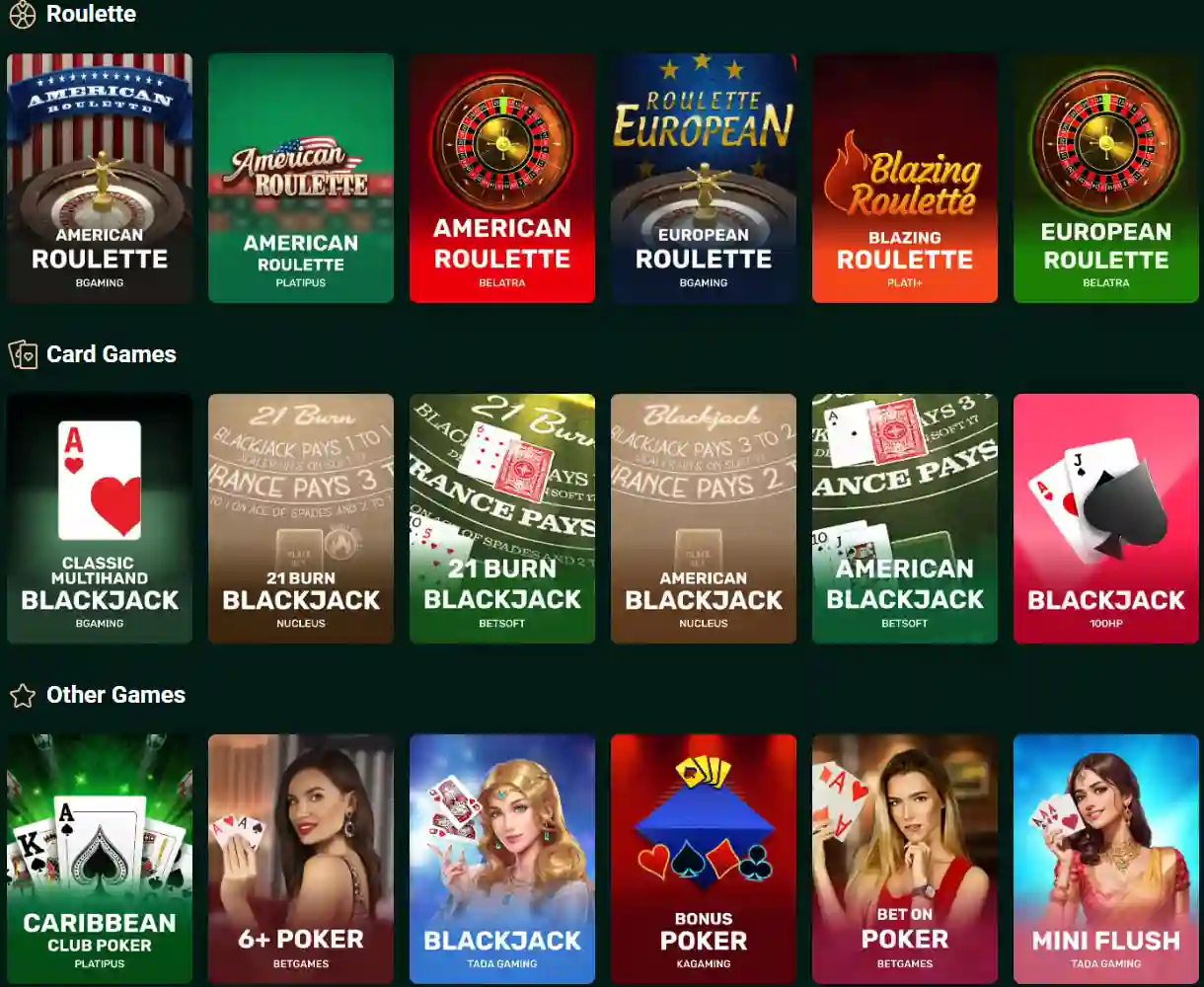 flutterhall casino table games
